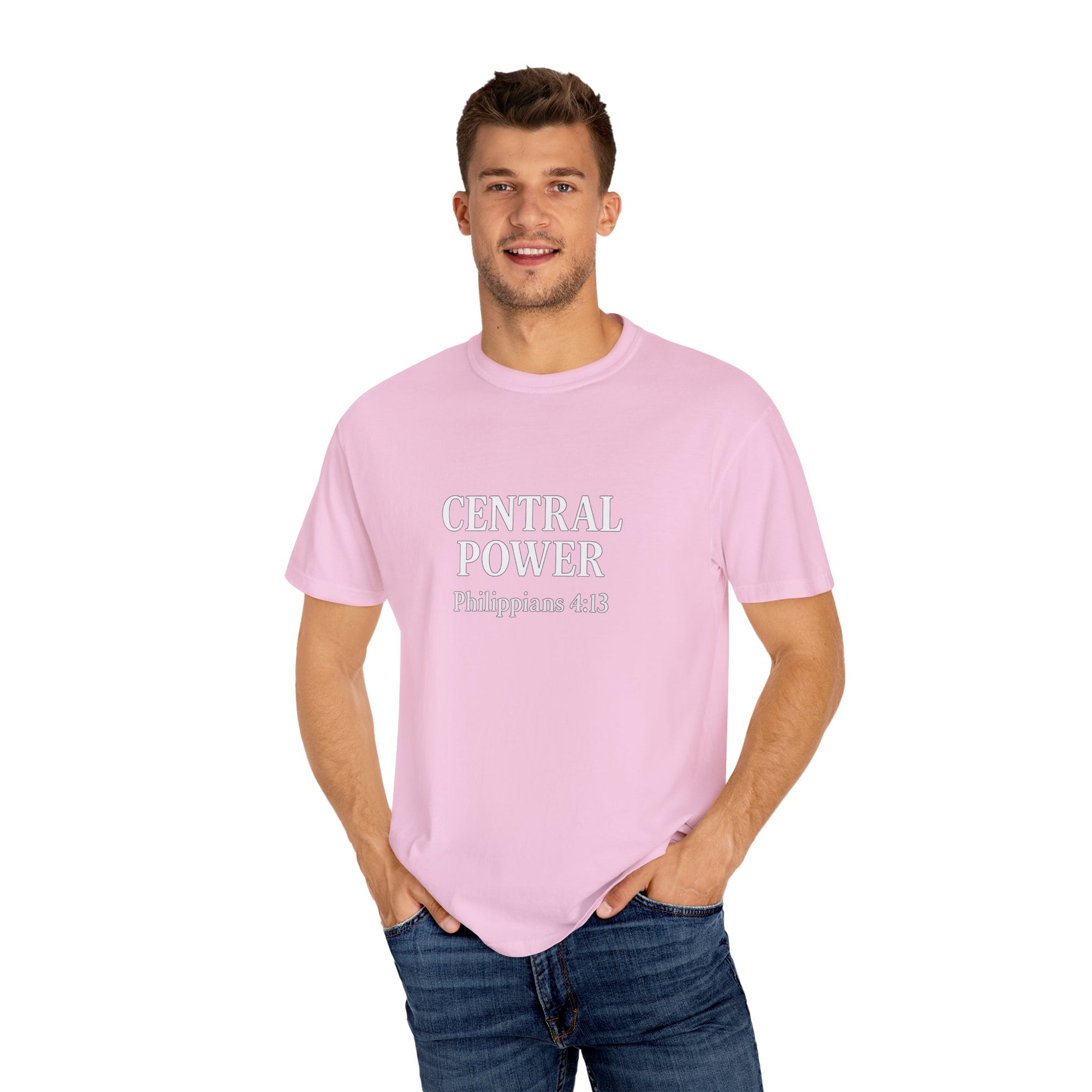 Inspirational T-Shirt, Motivational Unisex Tee, Faith-Based Apparel, Central Power Shirt, Philippians 4:13 Gift