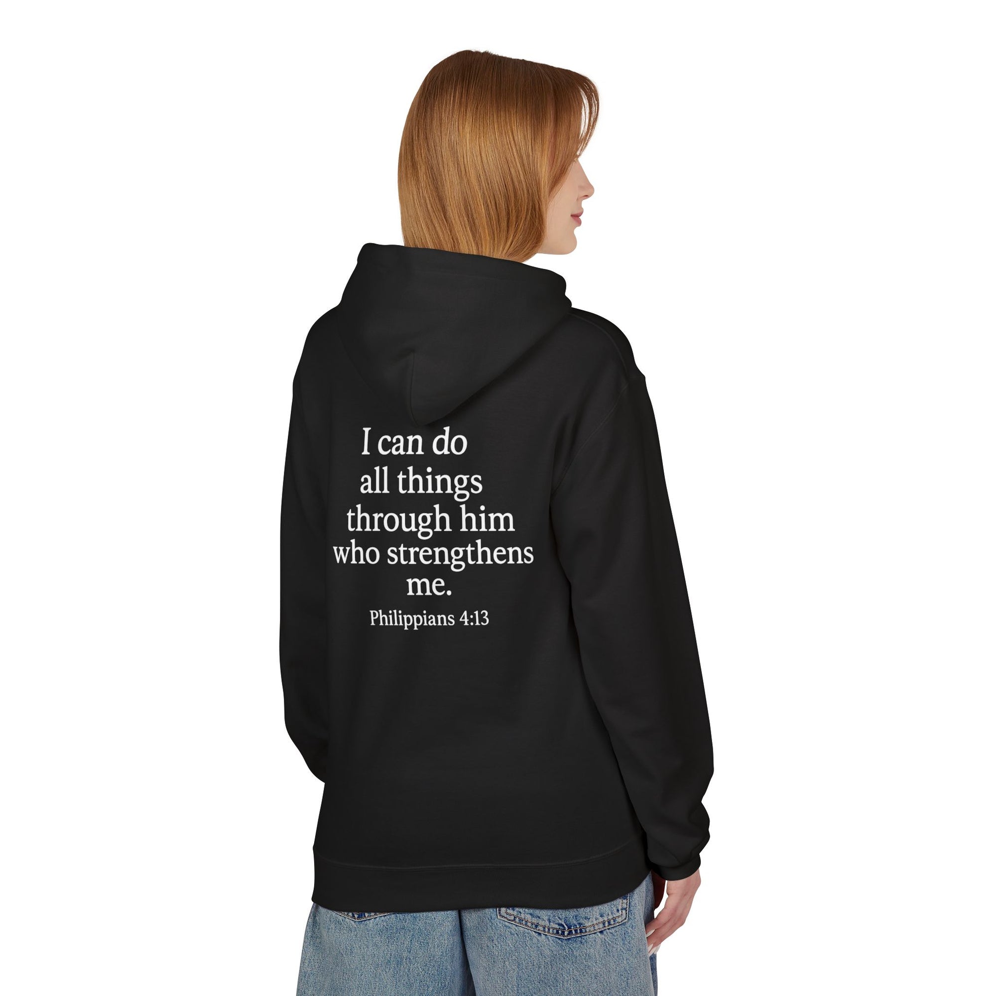 Inspirational Fleece Hoodie - Central Power, Faith Hoodie, Scripture Hoodie, Cozy Gift, Christian Apparel
