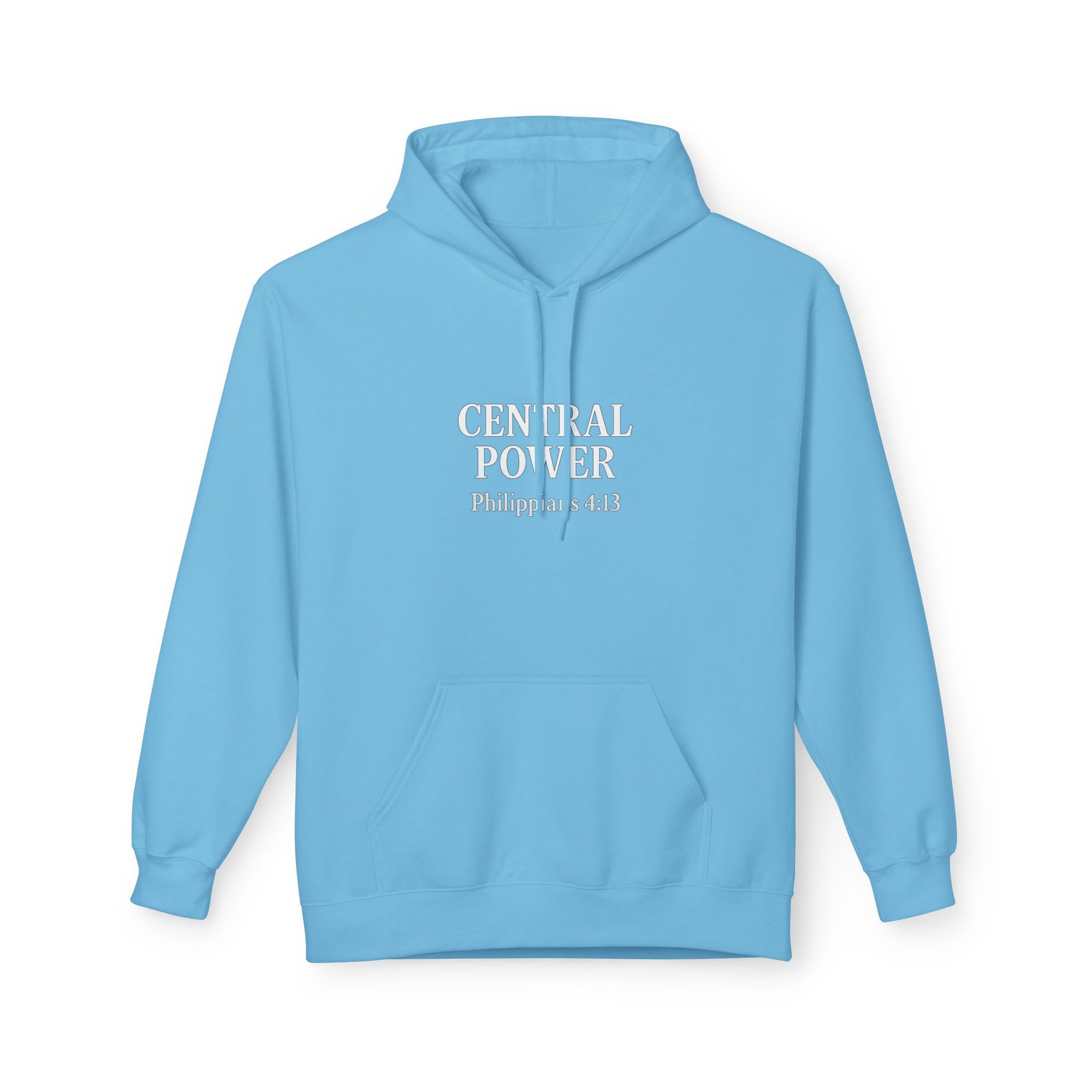 Inspirational Fleece Hoodie - Central Power, Faith Hoodie, Scripture Hoodie, Cozy Gift, Christian Apparel