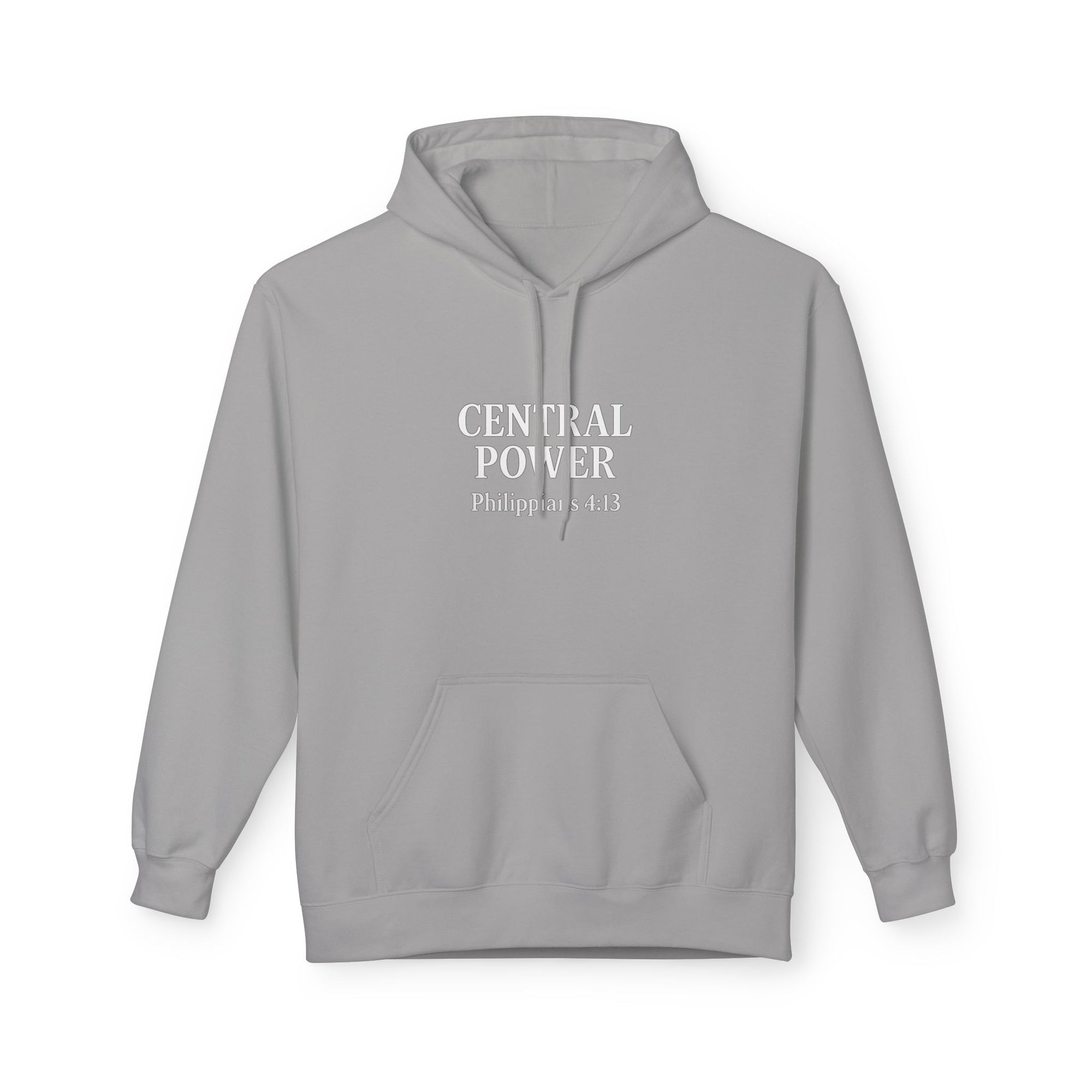 Inspirational Fleece Hoodie - Central Power, Faith Hoodie, Scripture Hoodie, Cozy Gift, Christian Apparel