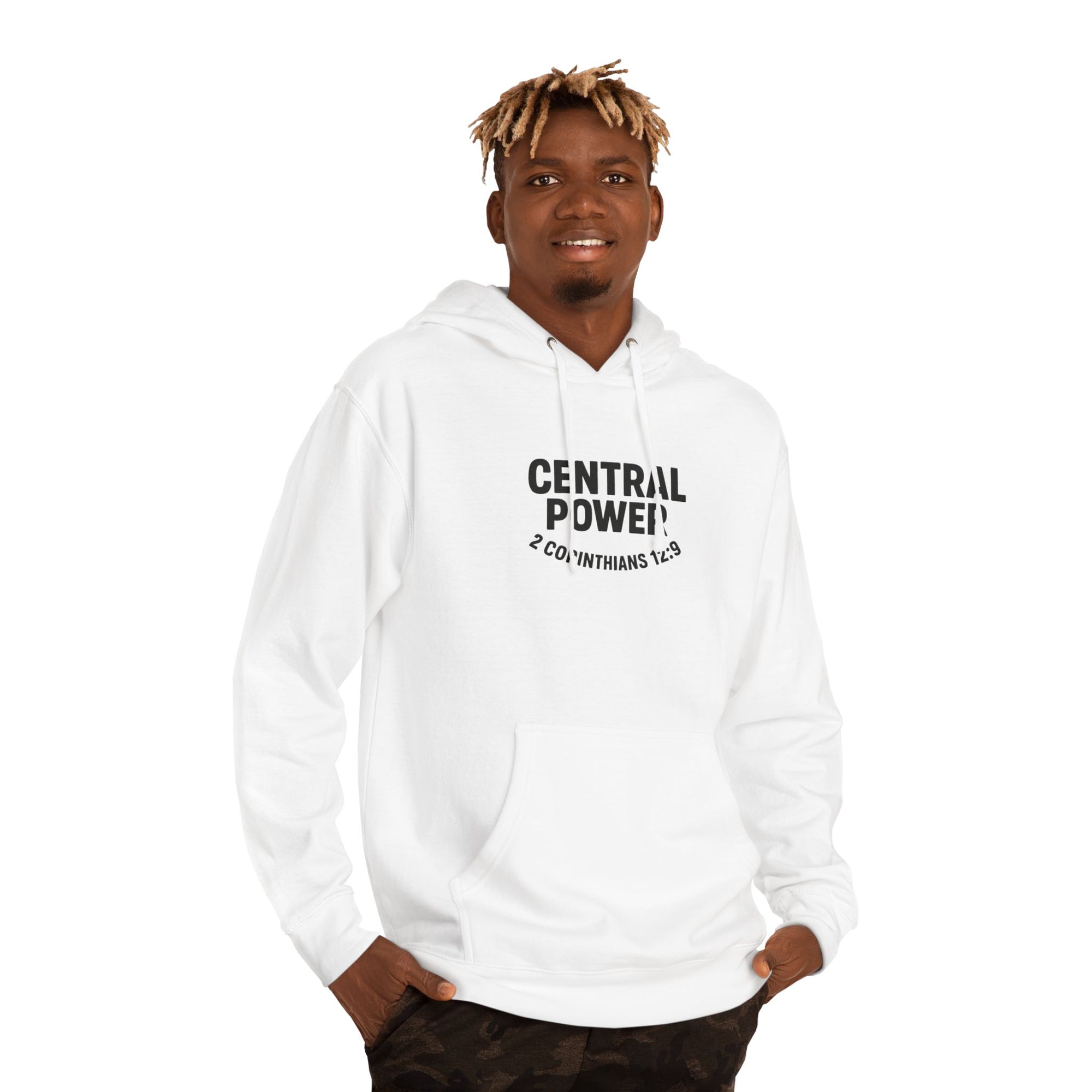 Unisex Inspirational Hoodie, Central Power Sweatshirt, Christian Gift, Faith-Based Apparel, Quote Hoodie, Cozy Religious Wear