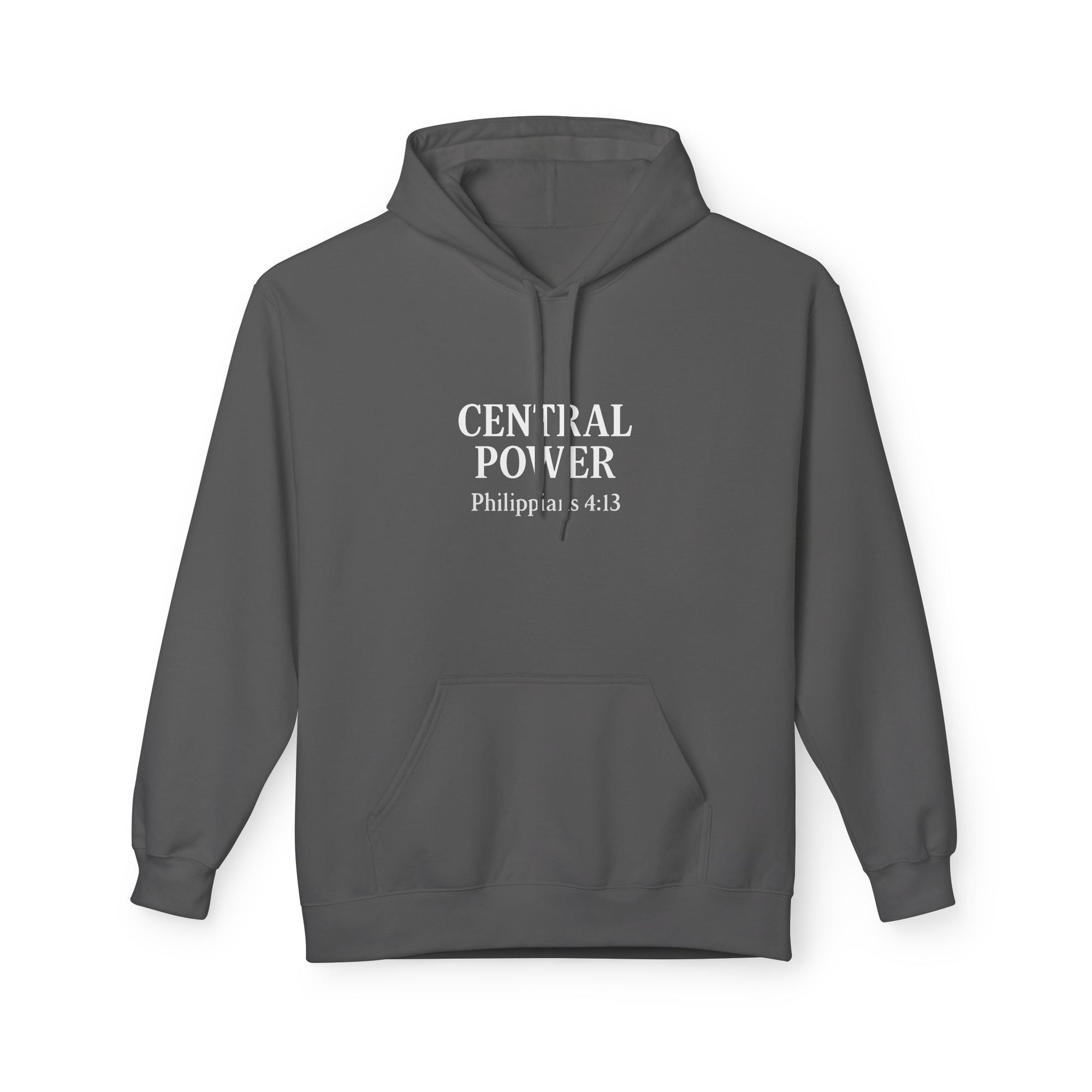 Inspirational Fleece Hoodie - Central Power, Faith Hoodie, Scripture Hoodie, Cozy Gift, Christian Apparel