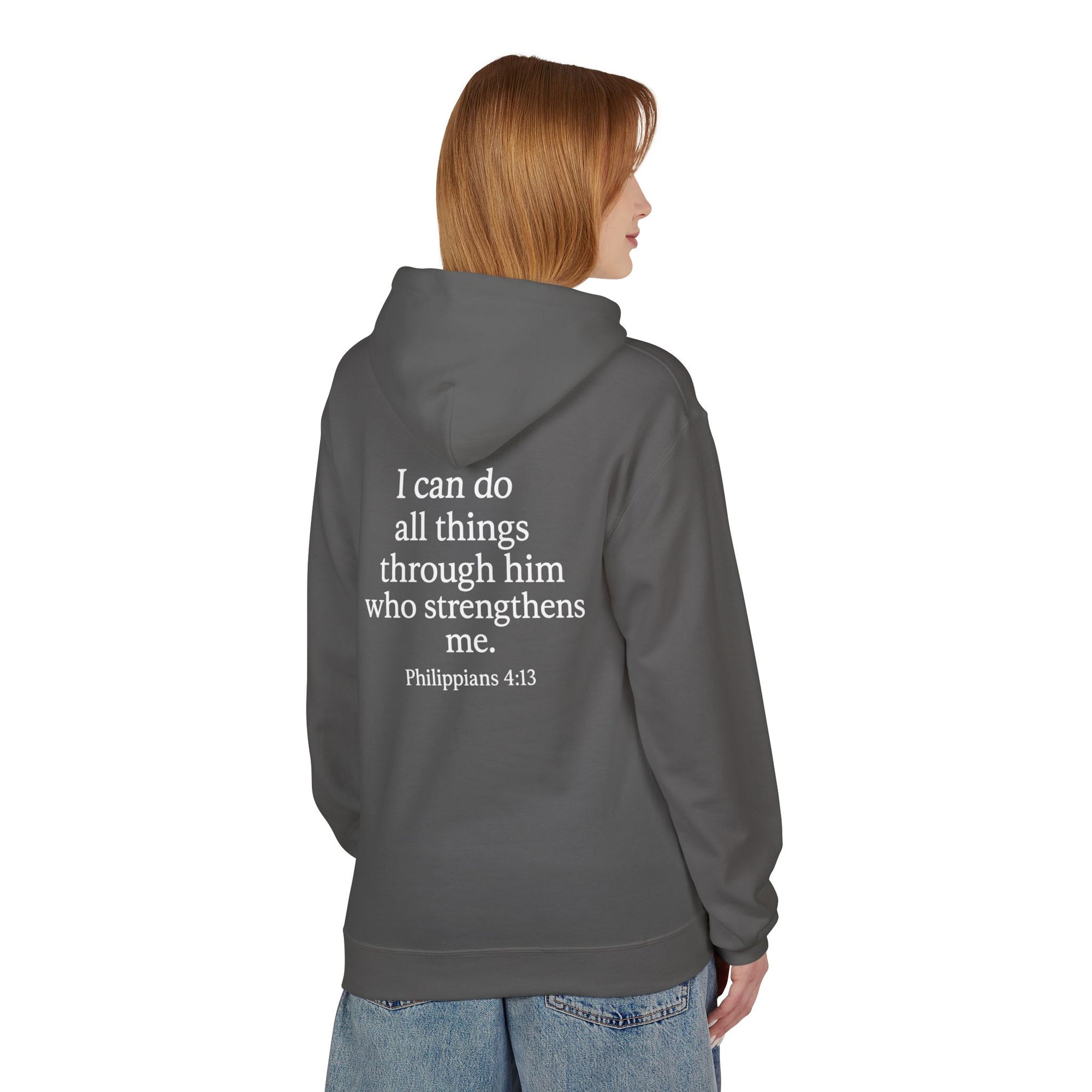 Inspirational Fleece Hoodie - Central Power, Faith Hoodie, Scripture Hoodie, Cozy Gift, Christian Apparel