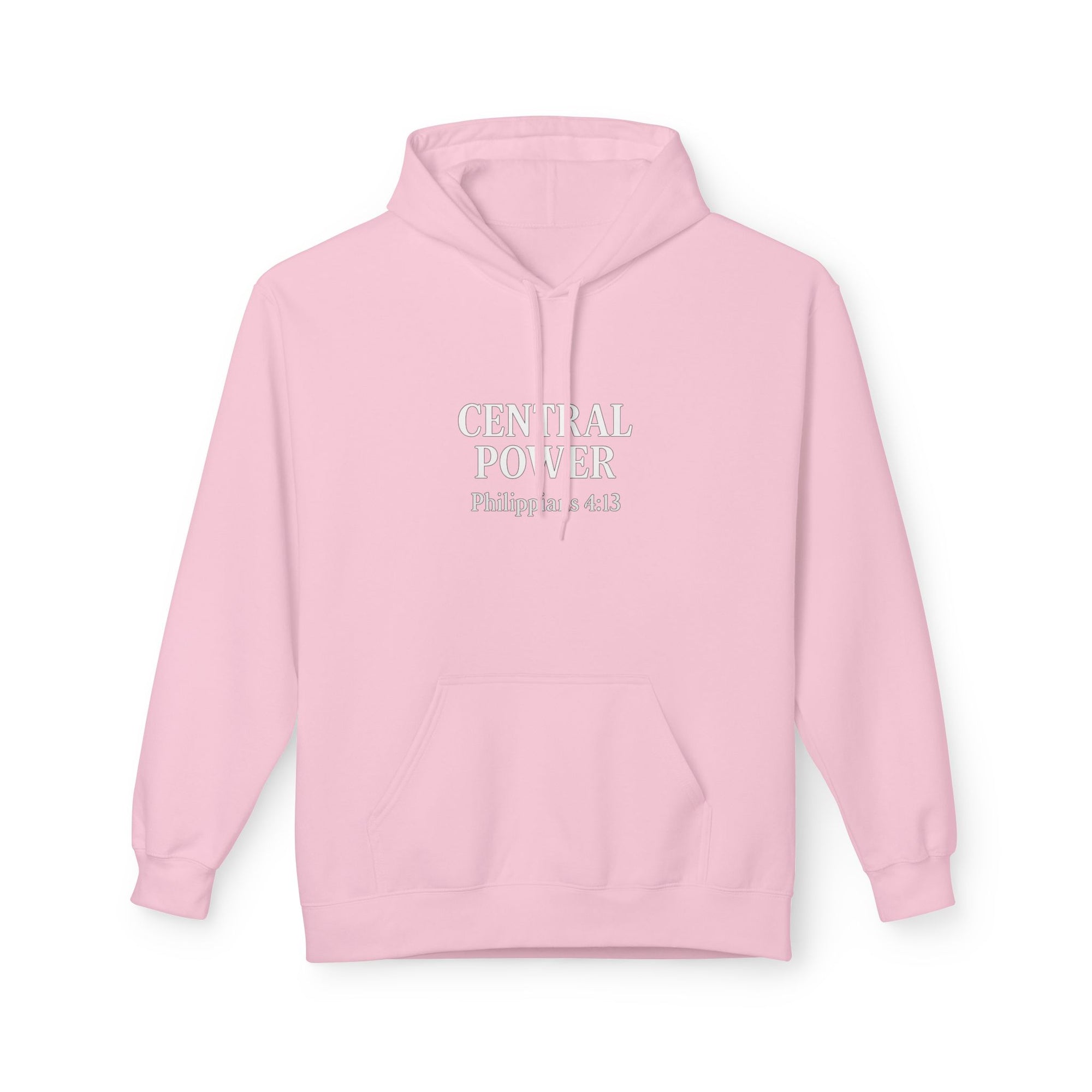 Inspirational Fleece Hoodie - Central Power, Faith Hoodie, Scripture Hoodie, Cozy Gift, Christian Apparel